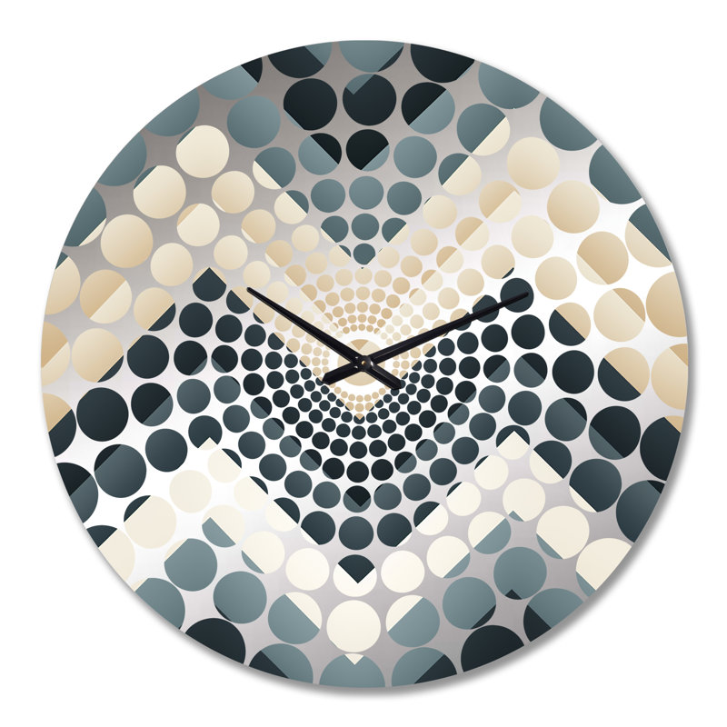 Grey White Geometric Neutrals Chevron Pattern - Chevron  Wall Clock, Extra Large