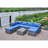 Patio With Cushions - Stylish And Comfortable For Outdoor Gatherings. Powder-Coated Steel Frame Handwoven All-Weather In . Water- Blue Grey. Ideal Backyard, Patio, Deck, Or Porch Make Your Backyard