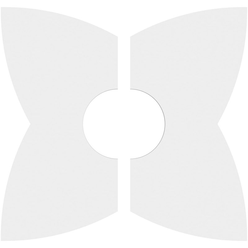 10"OD x 3"ID x 3 3/4"C x 1"P Cosmo Architectural Grade PVC Contemporary Ceiling Medallion, Two Piece, 1" H x 10" W x 10" D