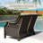 4-Person PE Wicker Outdoor Patio Set with Loveseat,2 Chairs,Coffee Table & Beige Cushion-891214597