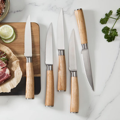 Knife Block Set, Ultra Sharp High Carbon Stainless Steel With Wooden Handle,15 PCS (Black)