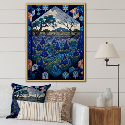 Field of Blossoming Bluebonnets sur impression sur toile