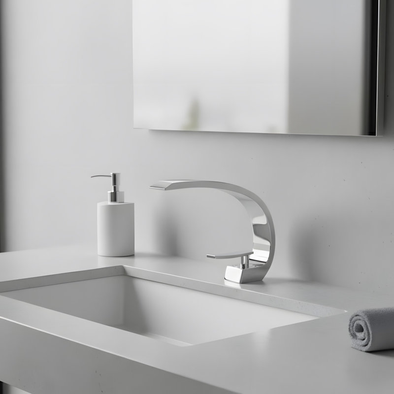 Single-hole Bathroom Sink Faucet with Single Handle, Chrome