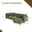 Canapé modulaire moderne en L avec méridienne, canapé rembourré moderne Mid-Century avec assise profonde et coussins épais et confortables pour le salon-1616932702