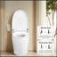 Combiné de bidet de toilette intelligent avec buse autonettoyante, siège chauffant, veilleuse, commande à bouton, chasse d'eau en cas de panne de courant, fermeture en douceur, chasse automatique, avec télécommande