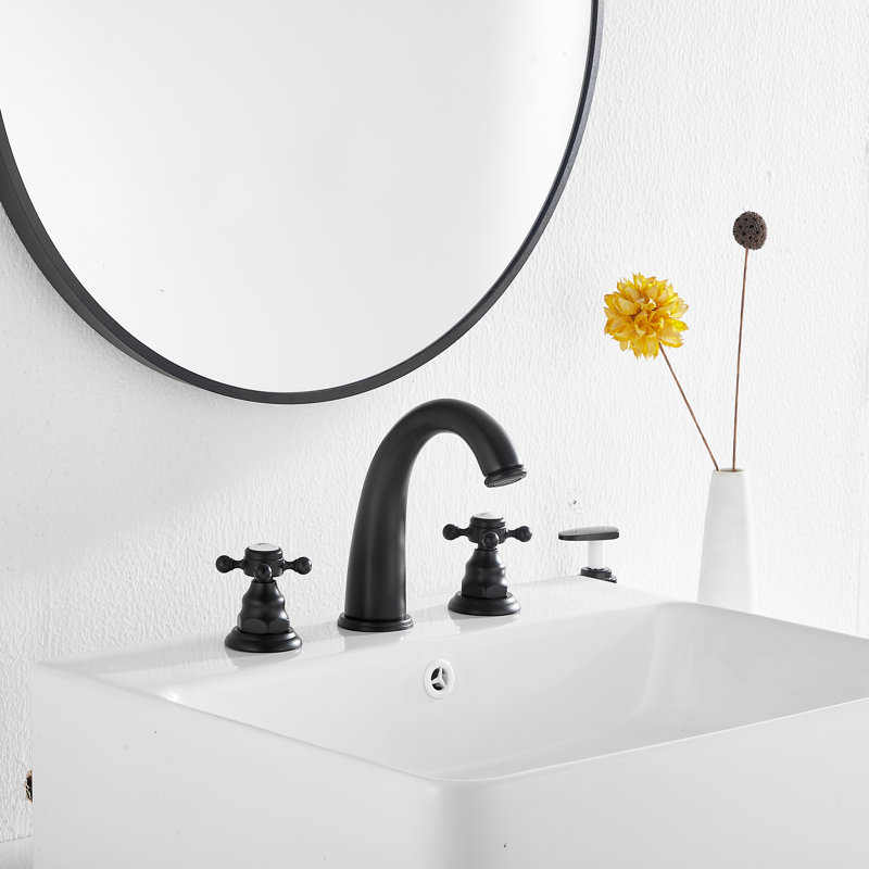 Bathroom Faucet with Drain Assembly, Matte Black