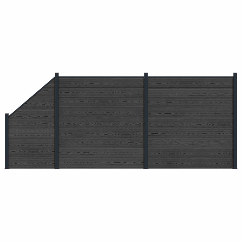 446 cm W Fencing Kits Fencing with 3 Panel(s) Included, Black