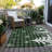 Machine Washable Indoor/Outdoor Christmas Reindeer Xhevrie Green Rug-969173400