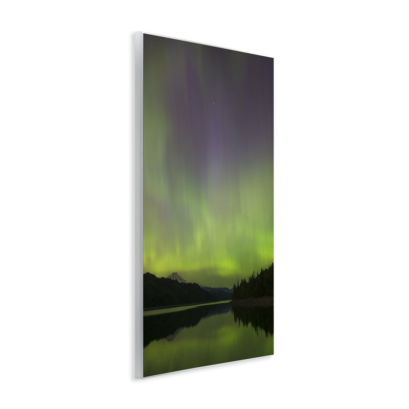 «Green Aurora Landscape», plaque murale par Nancy Crowell, H 15 po x l 10 po