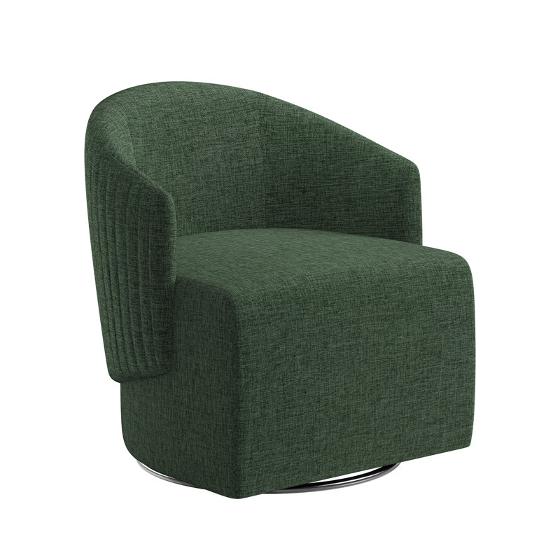 Fauteuil demi-tonneau pivotant Suhaylah, Polyester vert