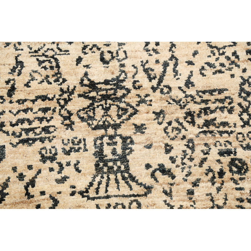 Tapis unique en jute noué à la main 3 pi 11 po x 5 pi 10 po New Age