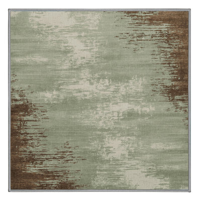 Machine Washable Abstract Grey Area Rug