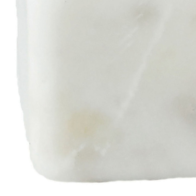 Fenster White Marble Salt Bowl with Gold Stainless Steel Spoon, White
