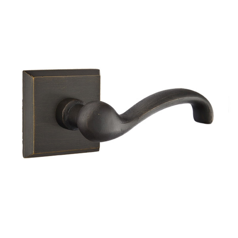 Levier de porte avec rosette Teton Passage (Hall & Closet), Bronze moyen, Droite