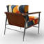 Fauteuil d'appoint abstrait Mid-Century - Fauteuil jaune en mouvement Organics In Motion I-815073692