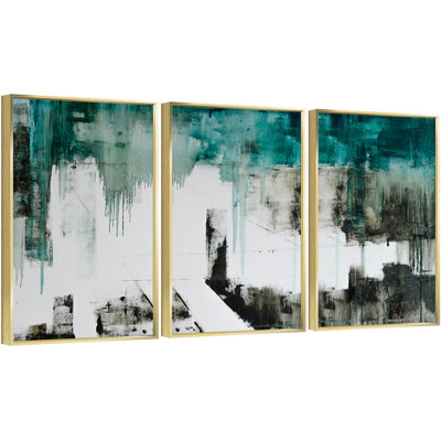 " Abstract Aluminum Framed Wall Art " 3 - Pieces