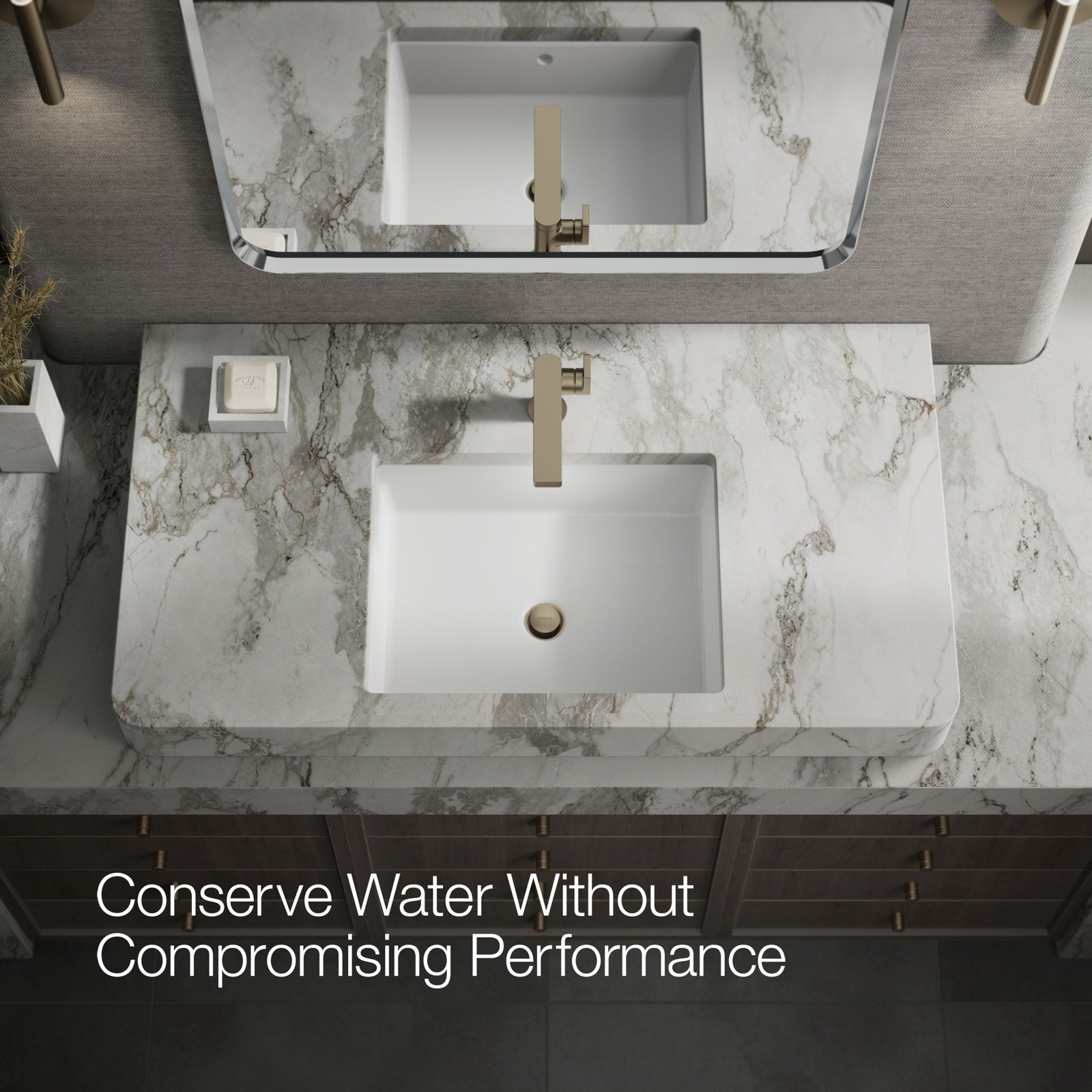 Composed Single-Handle Bathroom Faucet with Drain, Vibrant Brushed Bronze