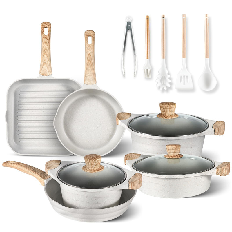 14-Piece Non-Stick Aluminium Cookware Set