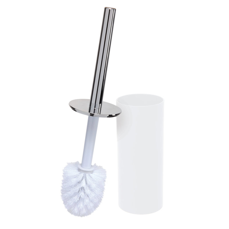 Brosse pour cuvette hygiénique et support, Blanc mat, H 15 po x l 3,5 po x P 3,5 po