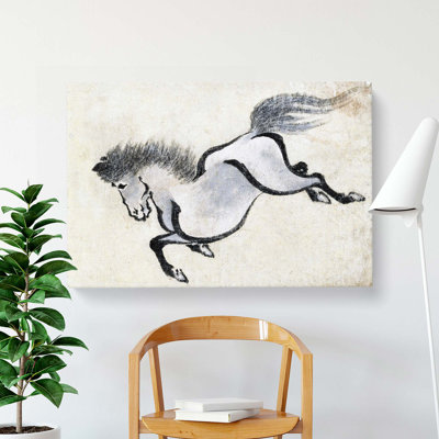 Running Horse by Katsushika Hokusai - Wrapped Canvas