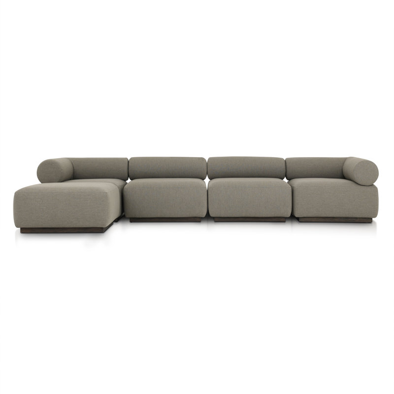 Canapé modulaire 5 pièces Anat, Polypropylène brun / oléfine