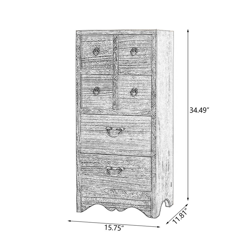 Commodes et commodes rectangulaires en bois massif brun