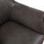 Fauteuil club Leoni, similicuir brun foncé, bois massif évasé