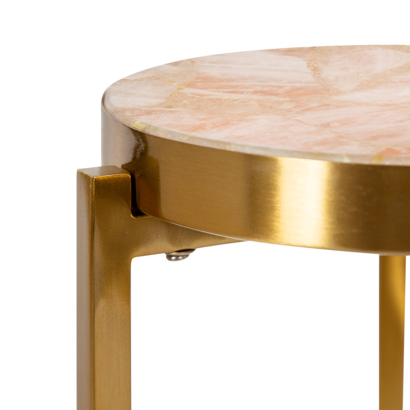 Table de bout Eveland Stone, Or, Or