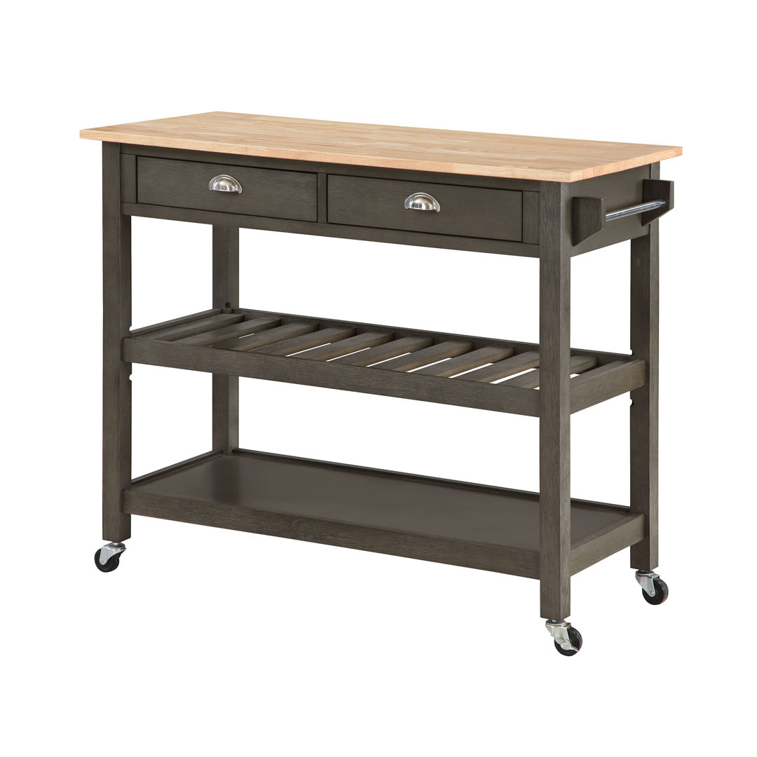 Carbin 45" Solid Wood Kitchen Cart Butcher Block Winston Porter Base 