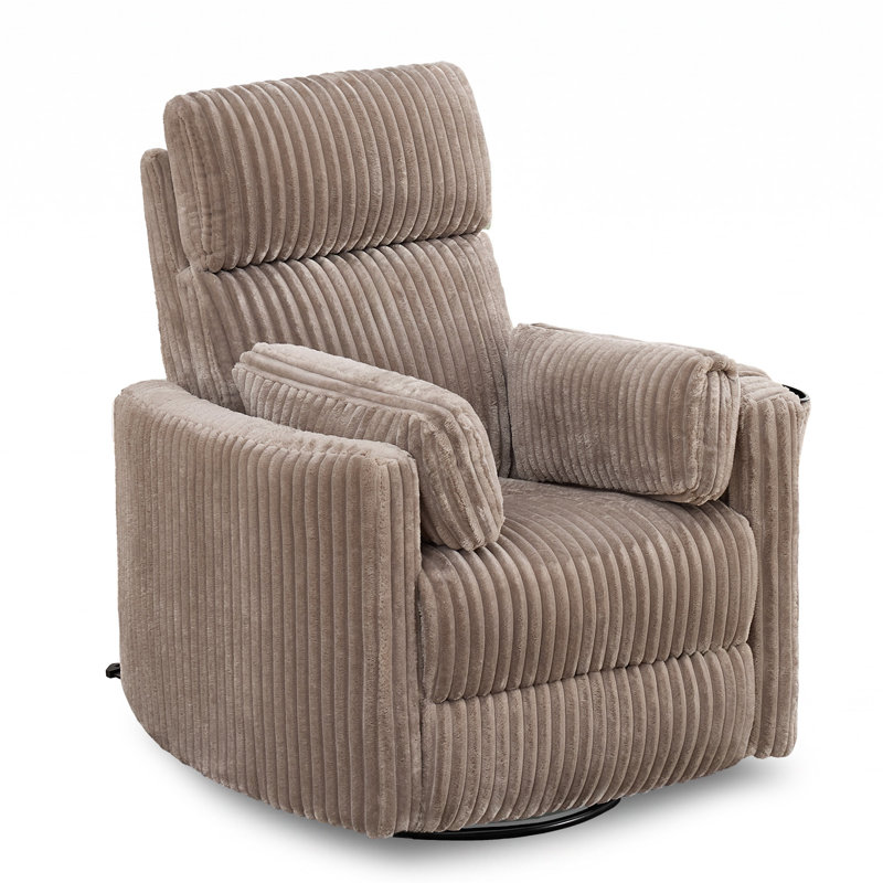Fauteuil inclinable électrique berçant, fauteuil inclinable avec coussins réglables, accoudoirs ronds et port USB