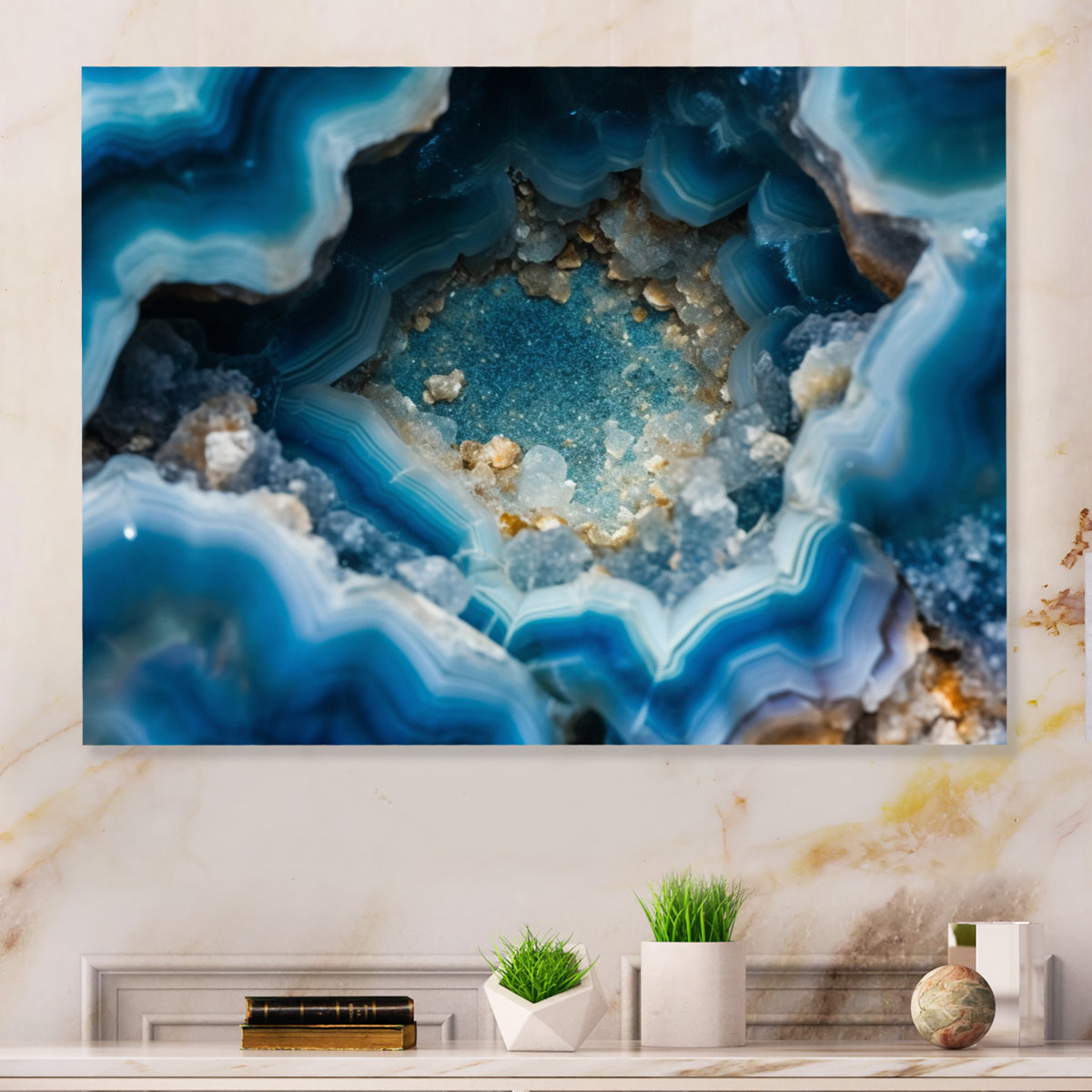 Geode Wall Art - Geode Gems I - Stone Geode Metal Wall Art
