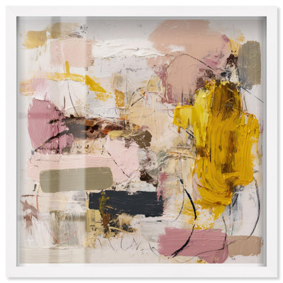 Décoration murale Expressive Canvas II Shadowbox par Art Remedy, cadre blanc, 17 x 17