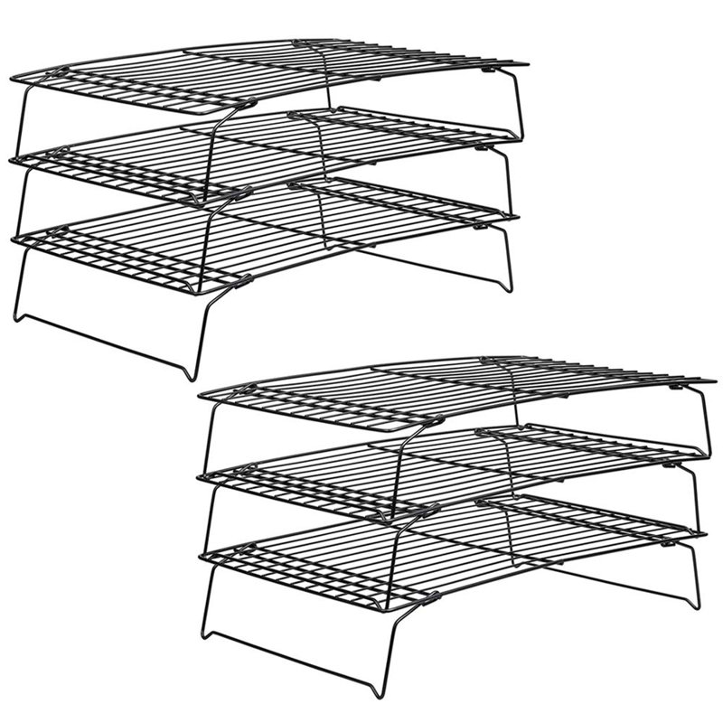 2 Pack 3-Tier Stackable Cooling Rack, Non-Stick Wire Cake Rack For Pies, Cookies, Pastries