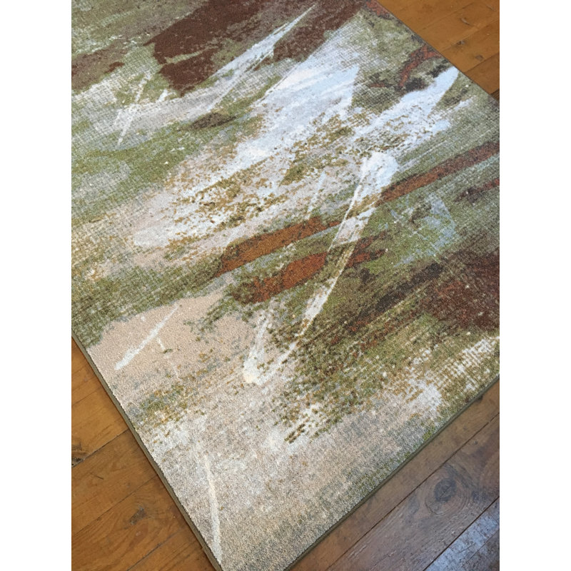 Tapis brun tissé à la machine Axtell, Rectangle 4 pi x 5 pi