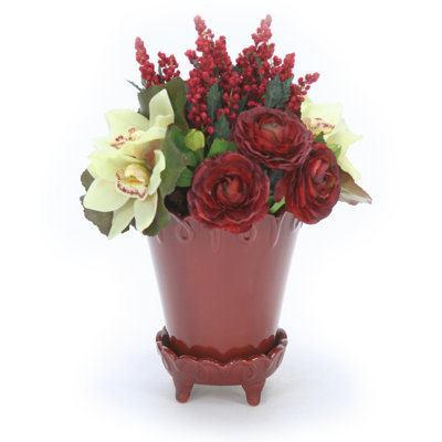 Polysilk Ranunculus Arrangement in Pot