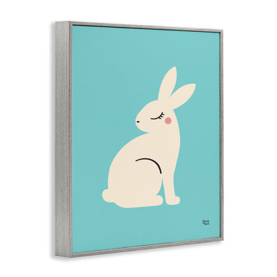  Blushing Rabbit on Blue Giclee Art by Jessica Beck