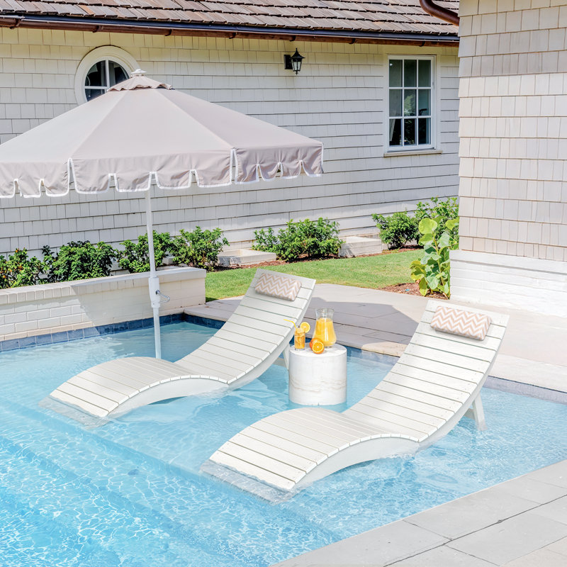 Chaise longue de patio pliable Aquawave, Blanc
