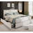 Bed Frame, Platform Bed Frame With 4 Storage Drawers, Upholstered Channel Tufted Wingback Headboard Bed Frame-923528099