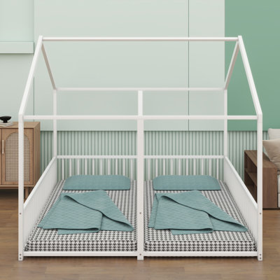 Metal House Platform Bed with Open Concept Design