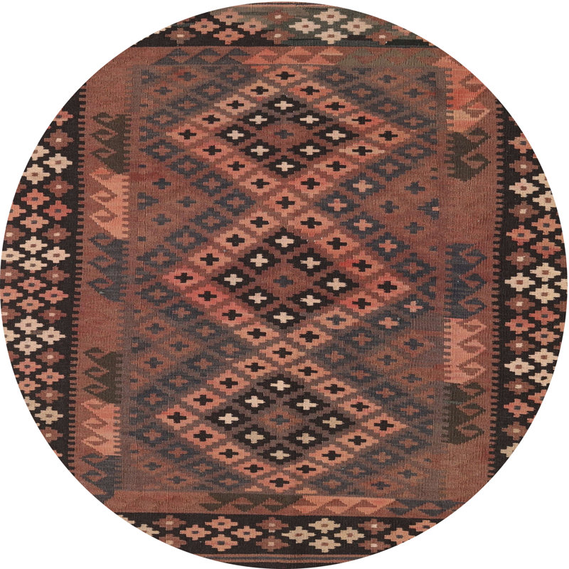 Tapis brun Southwestern, Rond 7 pi
