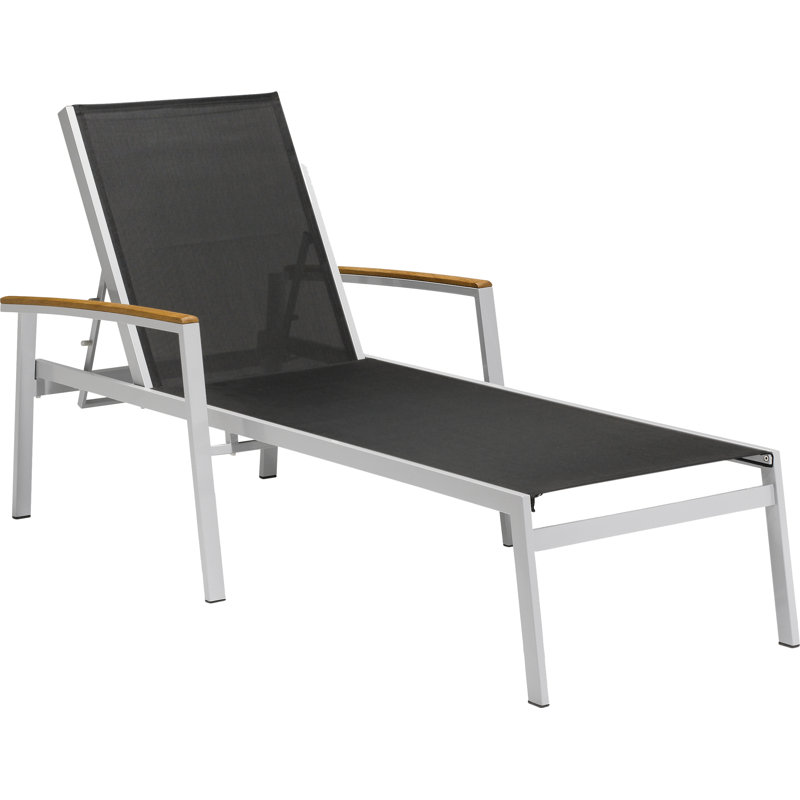 Travira Outdoor Chaise Lounge, Black, Tekwood Vintage, Flint