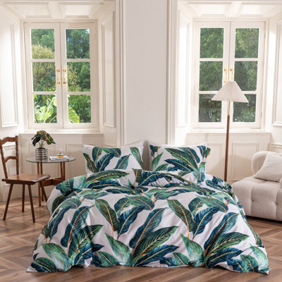 Chic 100% Cotton Flower Printed Duvet Cover Set