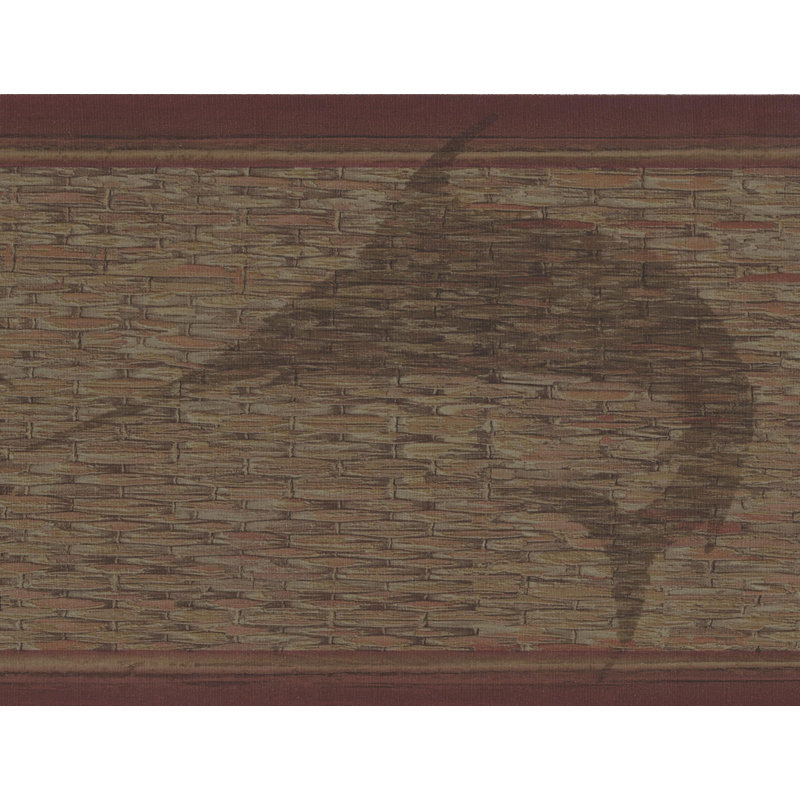 Bordure de papier peint à motif animalier rétro L 7 pi x l 180 po Boscawen, H 7,25 po x L 180 po, Brun