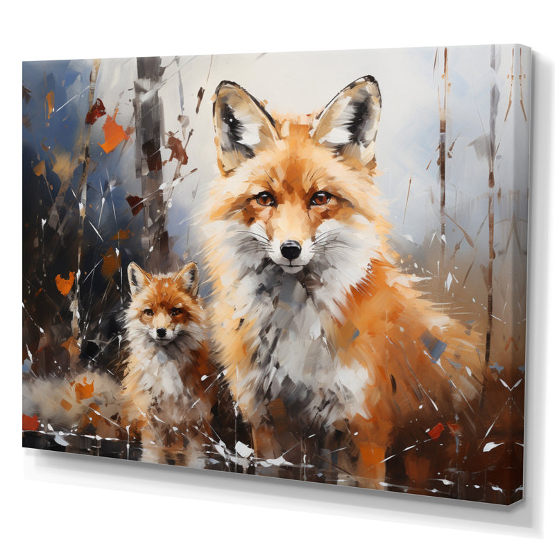 Animal Rusty Red Fox, reproduction d'art sur toile, Toile tendue, H 30 po x l 40 po x P 1,5 po
