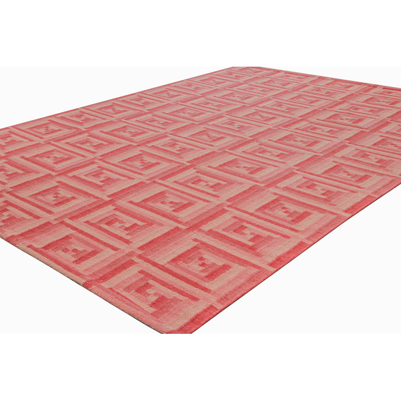 Sacndinavian Wool Geometric Area Rug, Rectangle 5' x 7'