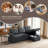Upholstered Pull Out Sectional Sofa With Chaise-1194635776