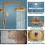 Robinet de salle de bain Mélangeur de pluie Pomme de douche ronde 8 po à poignée double avec bec de baignoire Fixations murales de salle de bain Douchette à main 3 fonctions