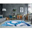 Tapis décoratif bleu géométrique Grundie-29881922
