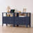 Overstreet Fluted Nightstand Set of 2 with Charging Station, 2-Drawer Bedside Tables with Open Shelf and Solid Wood Legs-120830563-121591851