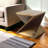 Palombo 21" Brass Clad Distressed Wood Abstract End Table